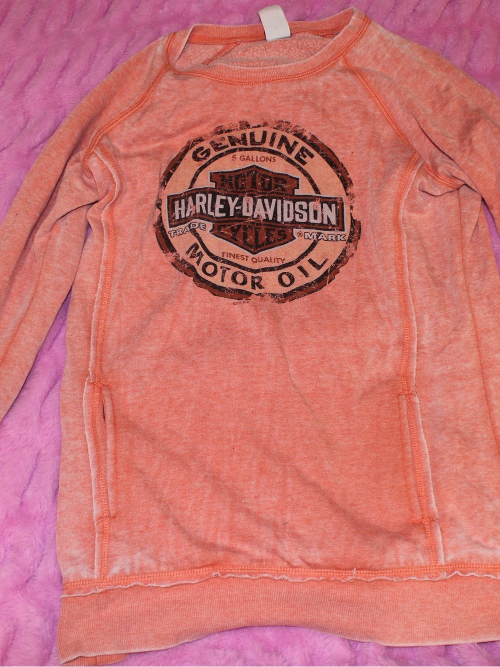 Harley-Davidson Orange Coral Crewneck with Black Logo